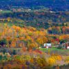 panoramic view of the Catskills region of New York in the fall