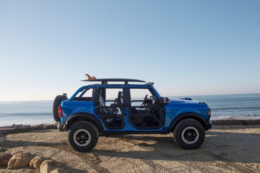 Ford Bronco Riptide project vehicle concept ride side view ocean in background