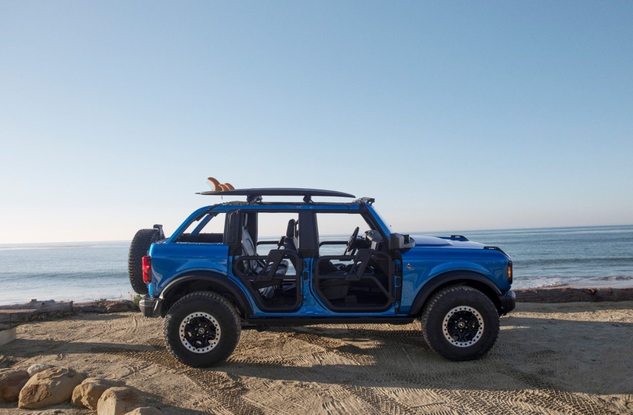 Ford Bronco Riptide project vehicle concept ride side view ocean in background