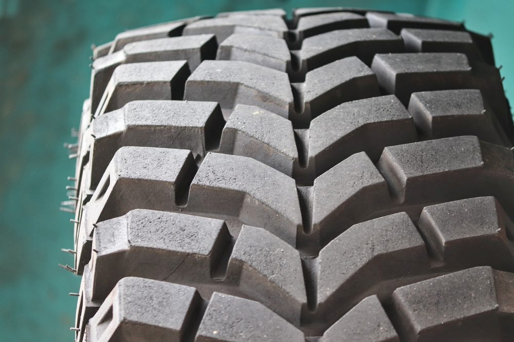 close-up of all-terrain tire off-road tires