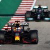 Verstappen leading Hamilton on track