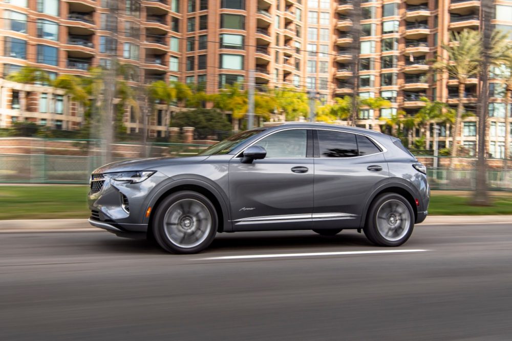 2022 Buick Envision in front of city apartments