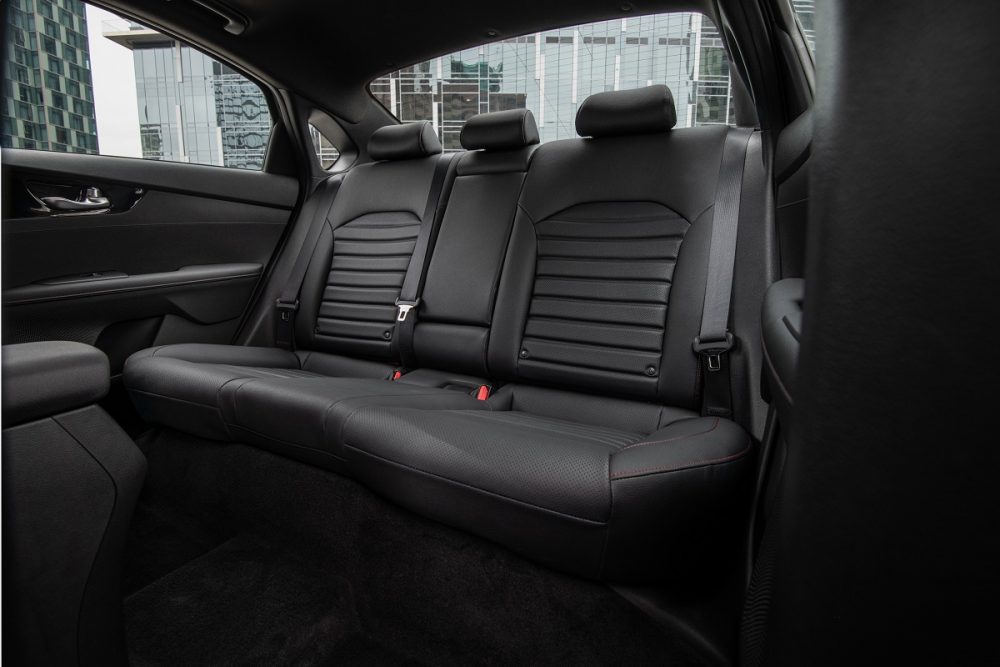 View of the 2022 Kia Forte back seat area