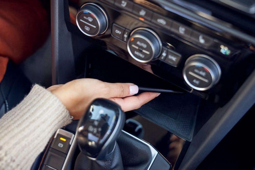 Close up of the center dash in the 2022 Volkswagen Taos