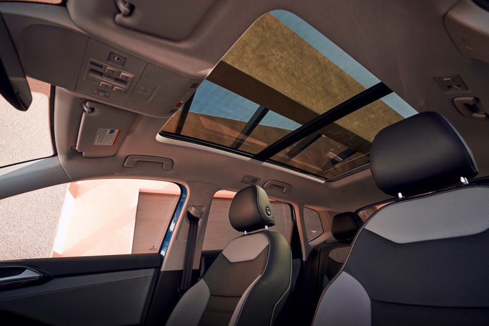 Interior view of the front seat area in the 2022 Volkswagen Taos