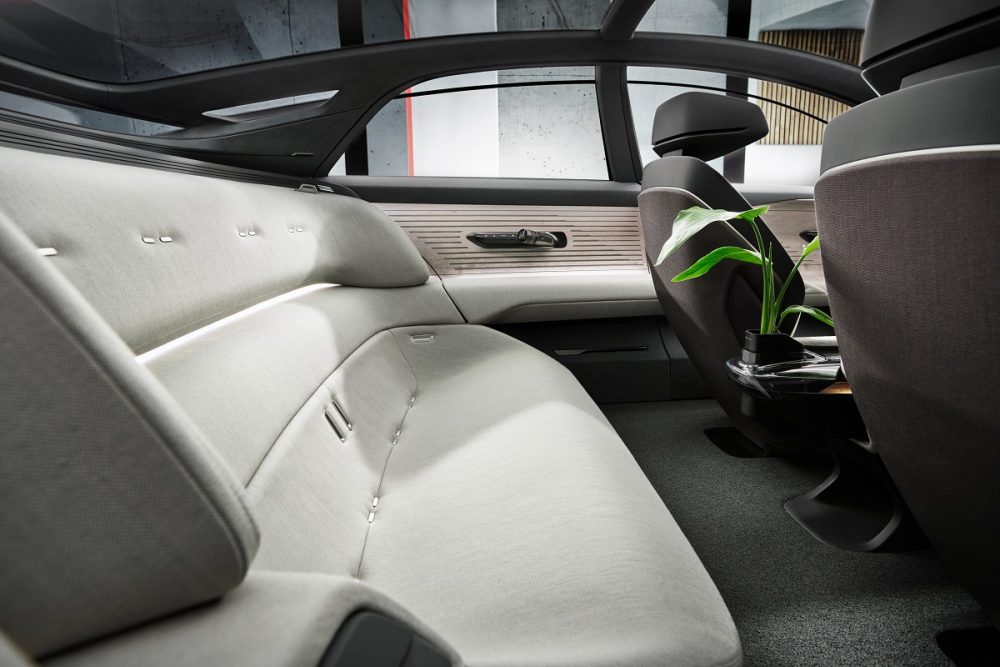 Interior back seat view of the Audi grandsphere concept