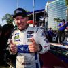 Joey Hand Ford Performance Motorsport Giving Thumbs Up Near a Ford GT