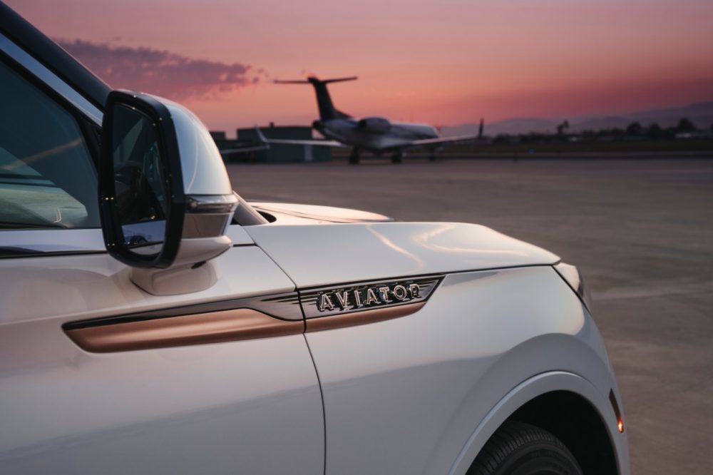 Lincoln Aviator Shinola Concept side detail with jet in background