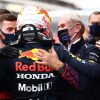 Max Verstappen celebrates finishing 2nd at 2021 Turkish Grand Prix