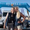 Christine and Emily Benzie at the finish line with their Wrangler Rubicon 4xe