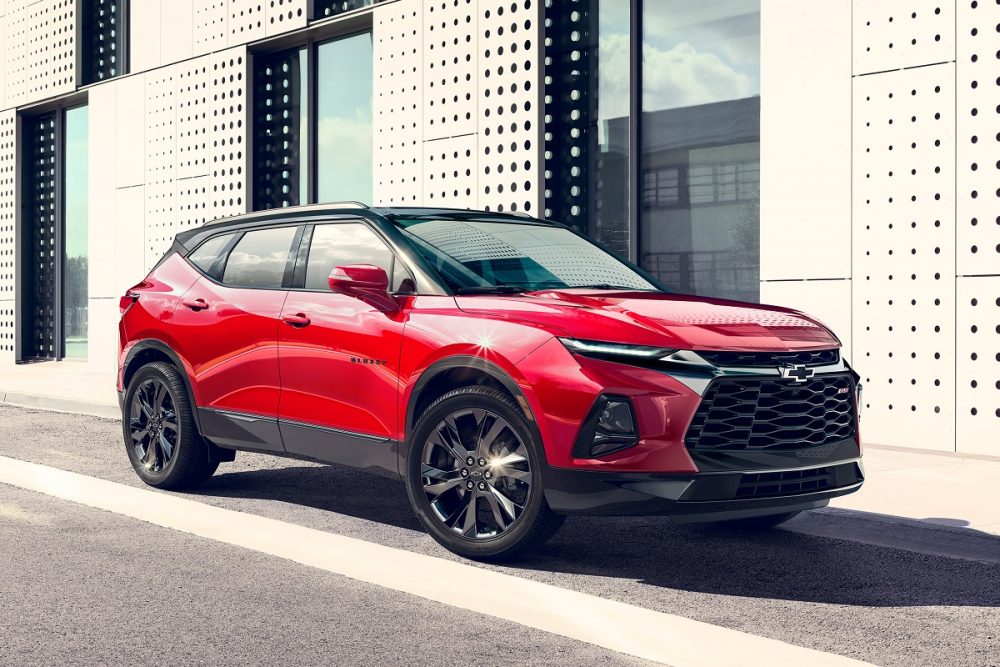 A red 2022 Chevrolet Blazer RS