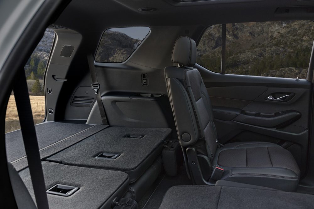 2022 Chevrolet Traverse High Country folded third row and partially folded second row