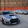 2022 Ford Mustang Shelby GT500 Heritage Edition with a 1967 Shelby GT500 in the background