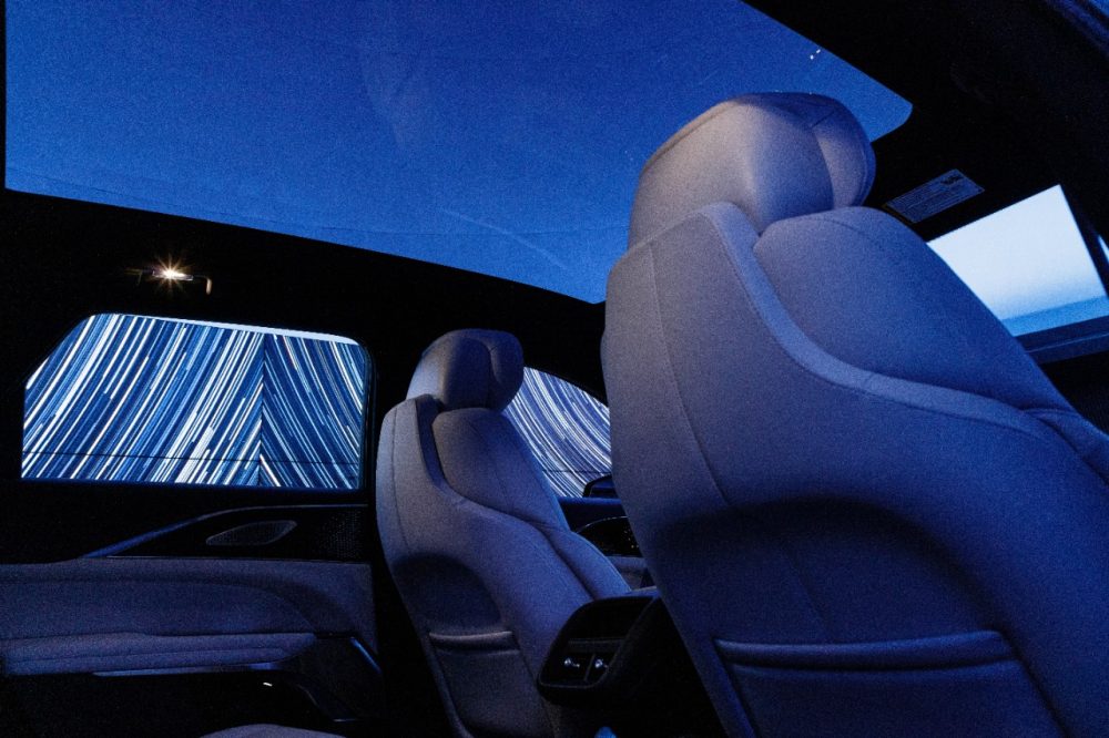 2023 Cadillac Lyriq view from rear seats