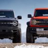 2022 Ford Bronco Raptor and 2022 Ford Bronco Wildtrak side-by-side