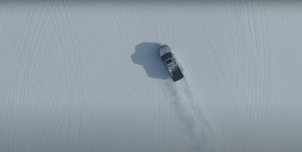 2022 Toyota Tundra Winter Testing aerial shot