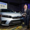 Honda North Central Zone Manager Matt Almond accepts 2022 North American Car of the Year for the Honda Civic