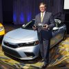 Honda North Central Zone Manager Matt Almond accepts 2022 North American Car of the Year for the Honda Civic