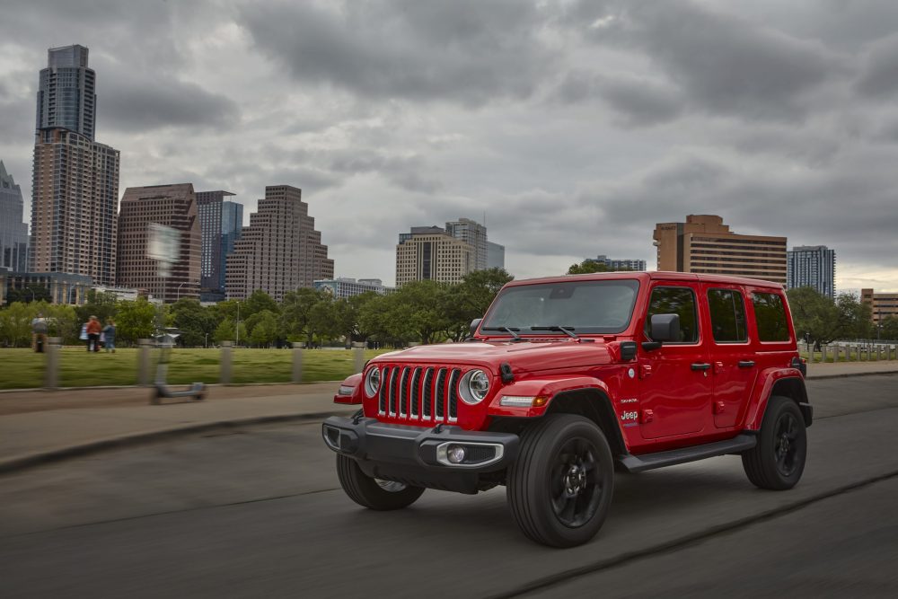 2022 Jeep® Wrangler Sahara 4xe on road