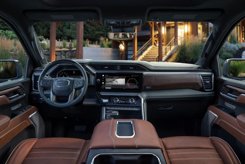2022 GMC Sierra Denali Ultimate seats, console, dash, and steering wheel