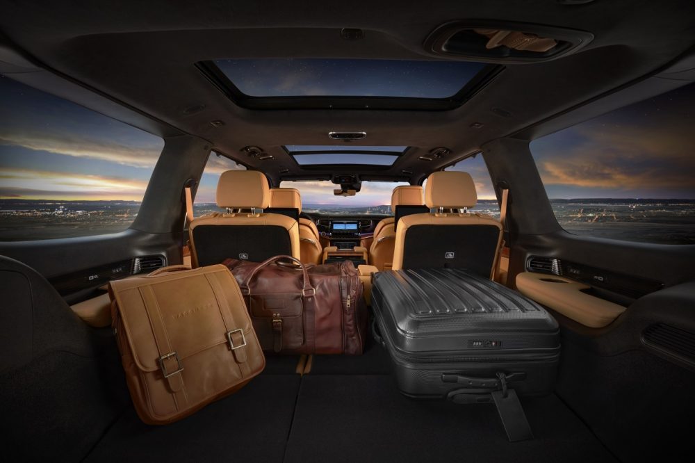 2023 Grand Wagoneer L rear interior cargo space.