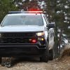 Front view of 2023 Chevrolet Silverado PPV in action with lights flashing