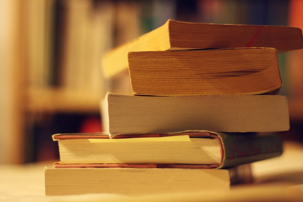 stock image of a stack of books