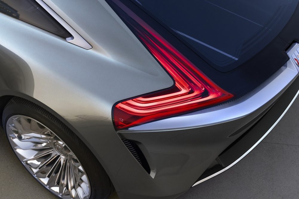 Rear side overhead view of Buick Wildcat Concept EV taillamps