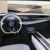 Front view of Buick Wildcat EV Concept steering wheel, touch screen, dash, and console