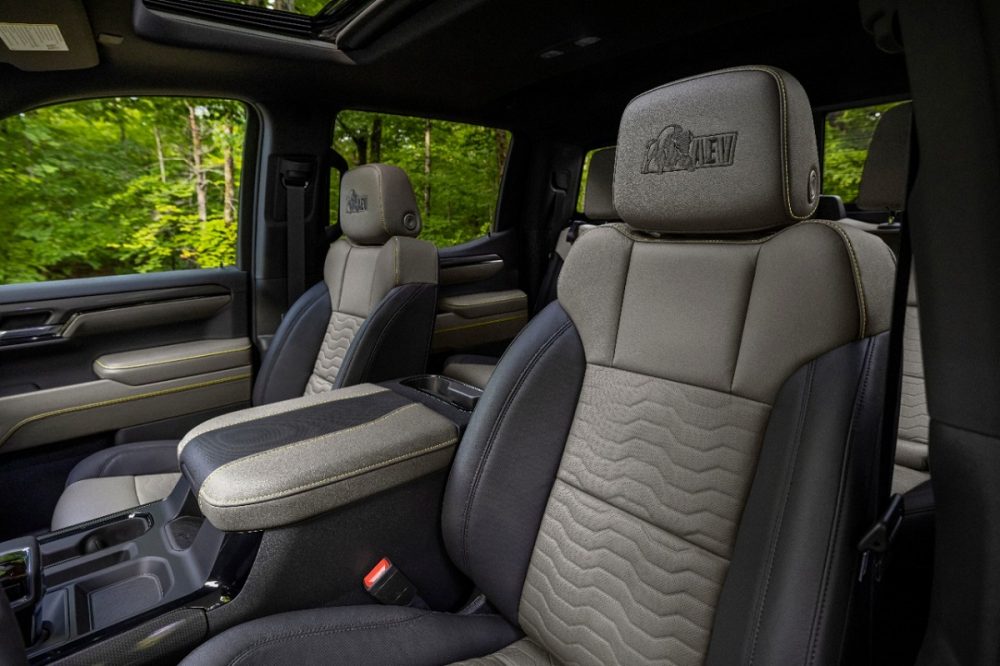 2023 Chevrolet Silverado ZR2 Bison front seat headrests with AEV logo