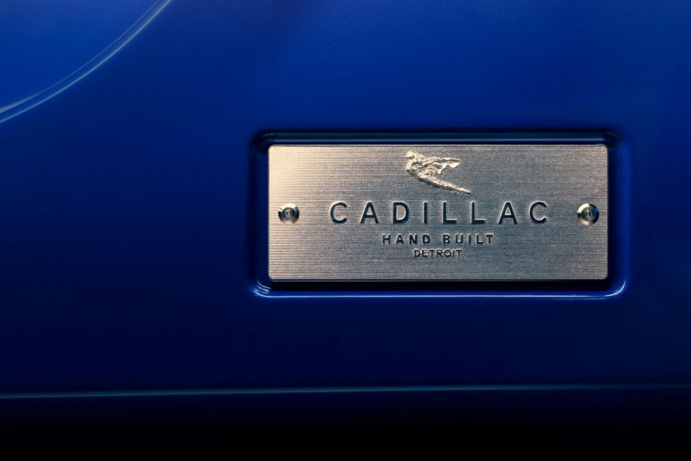 Hand-crafted plaque on CELESTIQ showing Cadillac Goddess