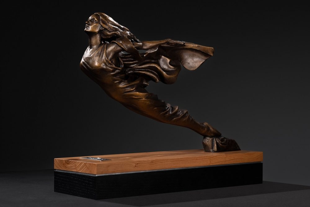 Bronze sculpture of the Cadillac Goddess hood ornament