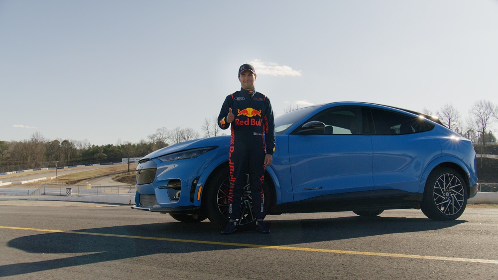 Sergio Perez with Ford Mustang MACH-E