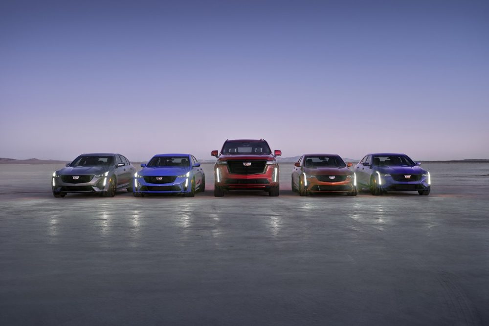 Front view of the fourth generation Cadillac V-Series lineup.