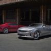 (l to r) Passenger side view of 2023 Chevrolet Camaro Coupe and driver front 3/4 view of 2023 Chevrolet Camaro Convertible