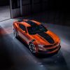 Overhead view of 2023 Chevrolet Camaro SS parked in hangar.