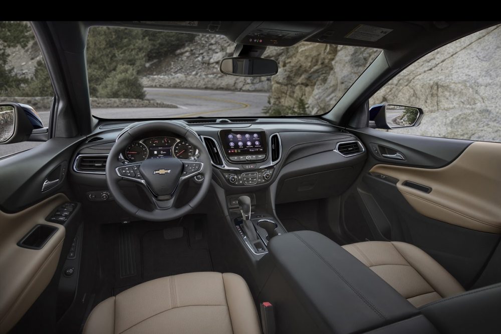 View of front cabin from driver’s seat in 2024 Chevrolet Equinox.