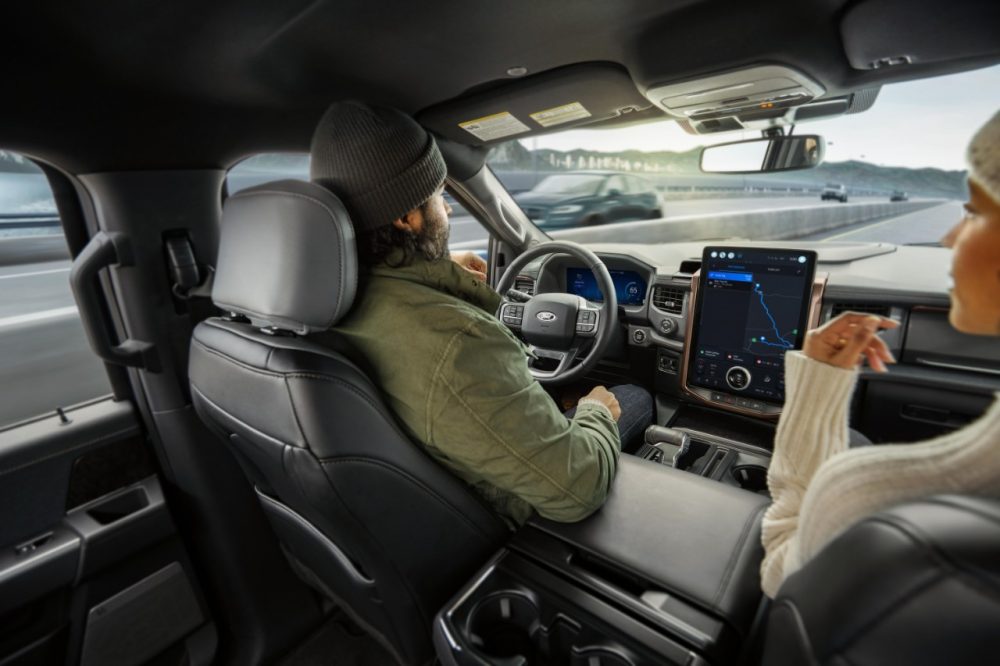 BlueCruise hands-free demonstrated in a Ford F-150 Lightning