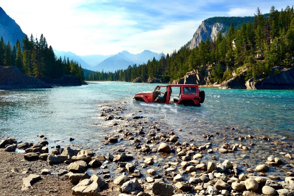 2024 Jeep Wrangler fording a river