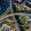 Aerial photo of highway roads