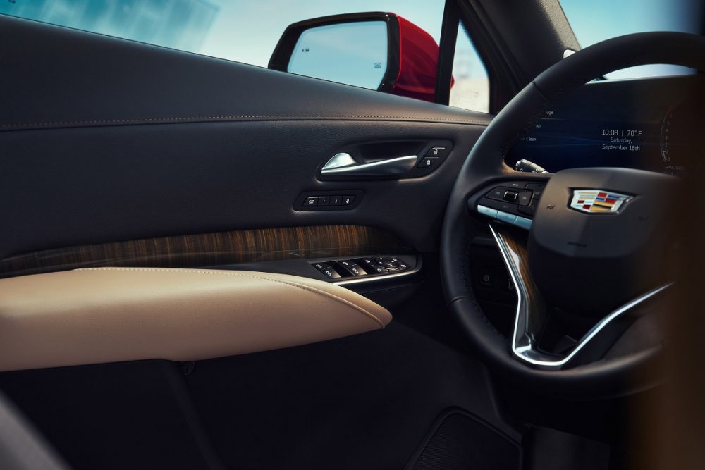 Close up view of the driver's seat area in the 2024 Cadillac XT4