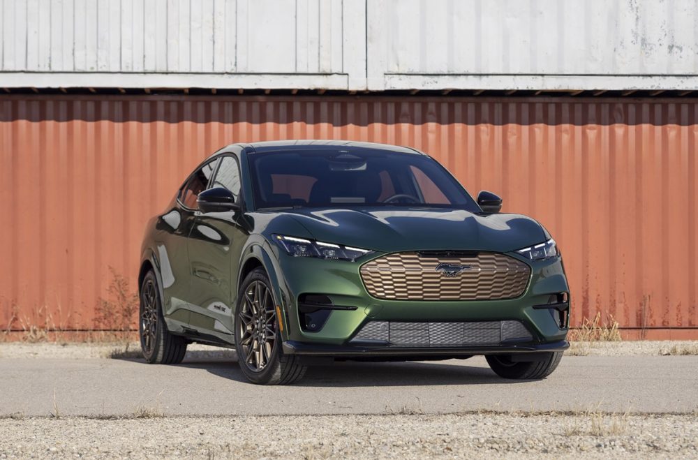 Static shot of a 2024 Ford Mustang Mach-E Bronze Appearance Package in Eruption Green