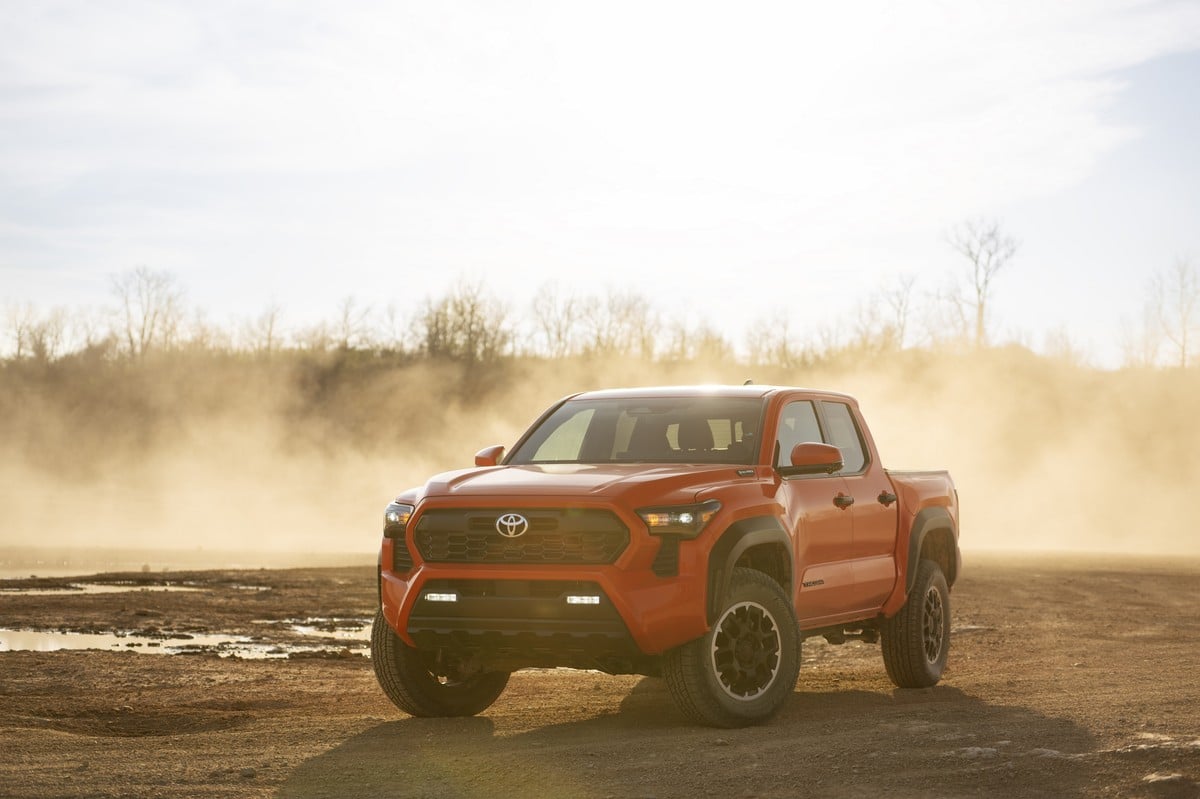 2024 Toyota Tacoma i-FORCE MAX TRD Off-Road Solar Octane Smoky Background