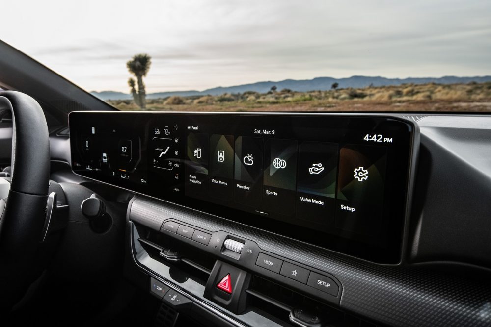 Interior shot of the touch-screen display in the 2025 Kia K4