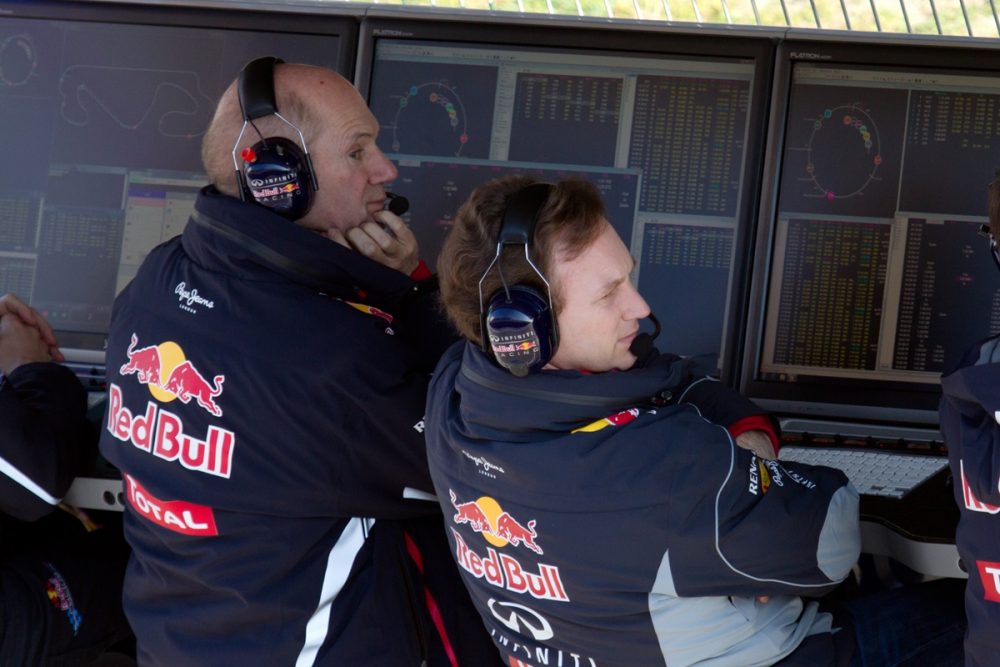 Adrian Newey and Christian Horner at 2023 Catalonia F1 Test