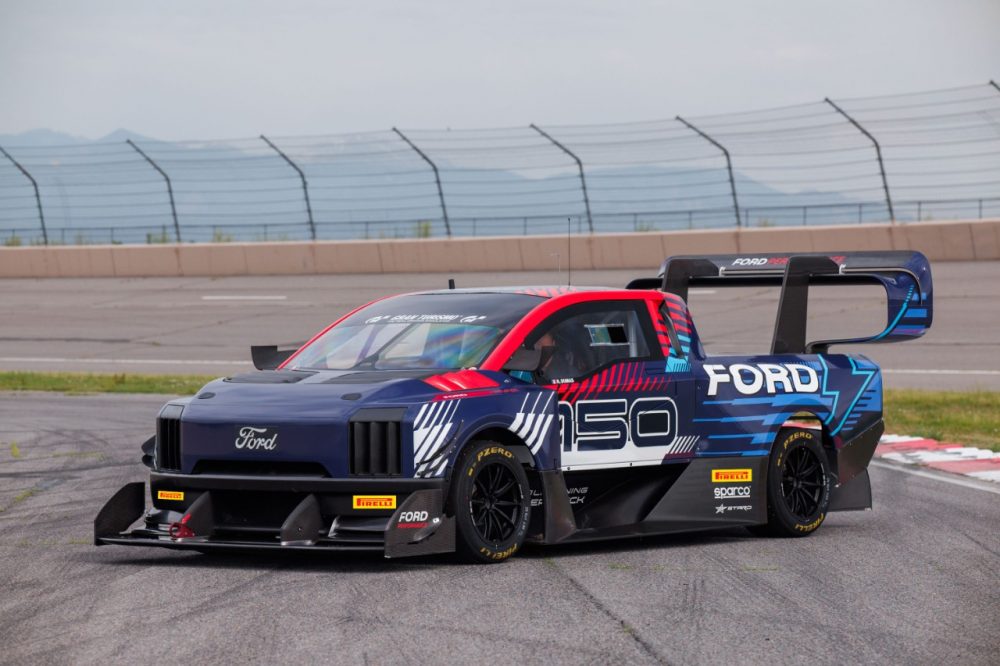Ford Performance F-150 SuperTruck at rest on a race track