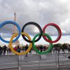 Paris 2024 Olympic rings at Trocadero