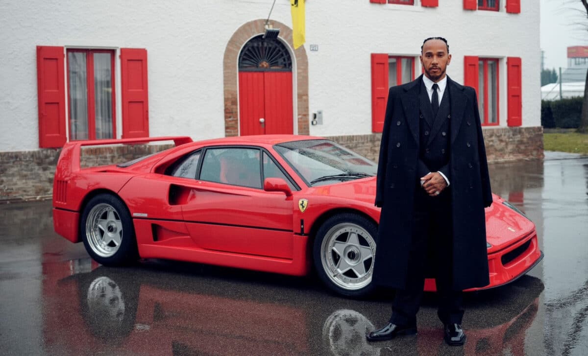 Lewis Hamilton and a Ferrari car
