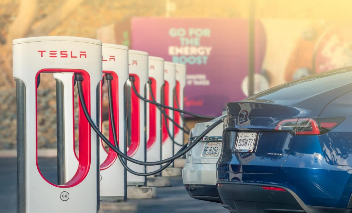 Tesla electric car charging station