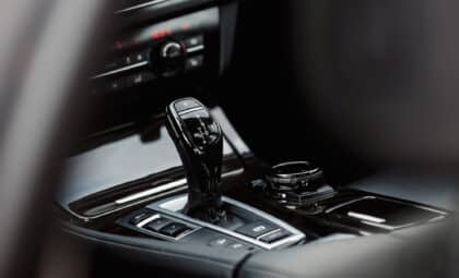 Automatic transmission shift close-up of a modern car